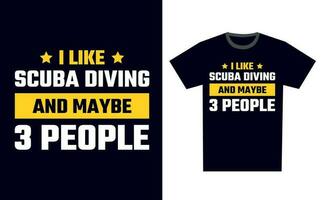 Scuba Diving T Shirt Design Template Vector