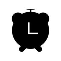 Alarm clock Fill Icon Symbol Vector. Black Glyph Alarm clock Icon vector