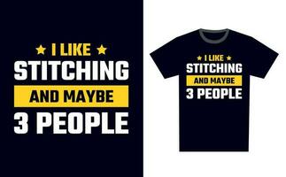 Stitching T Shirt Design Template Vector
