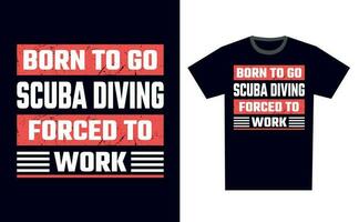 Scuba Diving T Shirt Design Template Vector