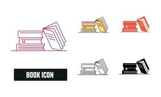 Book Icon Set Vector Illustration