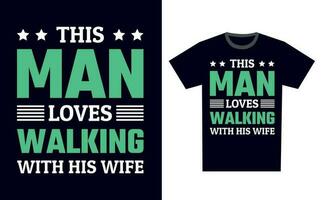 Walking T Shirt Design Template Vector