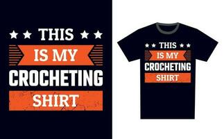 Crocheting T Shirt Design Template Vector