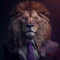 Businessman with lion head. photo