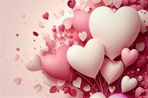 Heart-shaped balloons for Valentine's Day. photo