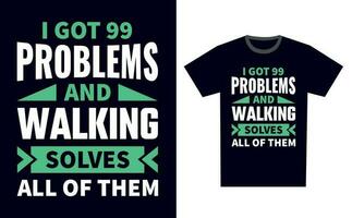 Walking T Shirt Design Template Vector