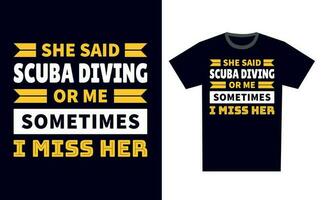 Scuba Diving T Shirt Design Template Vector