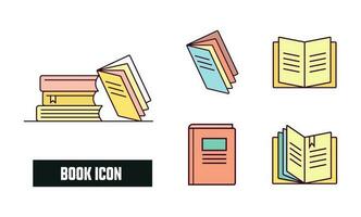 Book Icon Vector Illustration. Book Lineal Color Icon