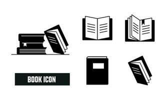 Book Fill Icon Symbol Vector. Black Glyph Book Icon vector