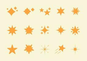 Set of stars vector icon elements. Vector illustration stars icon with different star flat style element collection.