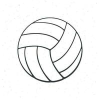 Doodle of leather volleyball ball vector