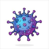 Vector illustration. Coronavirus cell from Chine. Virus cause respiratory infection 2019-nCoV. Graphic design with contour. Global world epidemic. Deadly corona bacteria. Isolated on white background