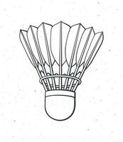 Doodle of shuttlecock for badminton from bird feathers vector