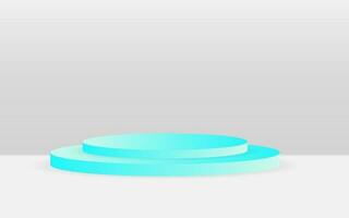 vector 3d Abstract light blue podium display on white background