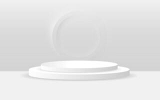 vector 3d Abstract white podium display on white background