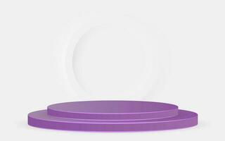 vector 3d Abstract Purple podium display on white background