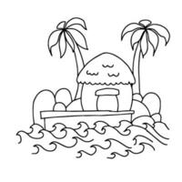 diseño ilustración palma playa logo vector
