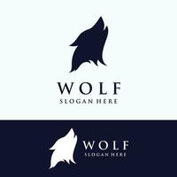 Night wolf abstract Logo template design simple isolated background.Vector illustration. vector