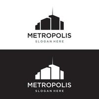 Healthy modern city skyline logo template design.Logo for business, property, building and architect. vector