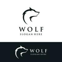Night wolf abstract Logo template design simple isolated background.Vector illustration. vector