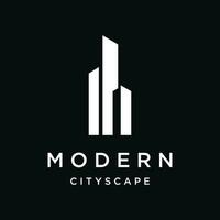 Healthy modern city skyline logo template design.Logo for business, property, building and architect. vector