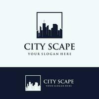 Healthy modern city skyline logo template design.Logo for business, property, building and architect. vector