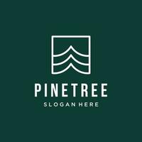 Pine tree,evergreen and mountain vintage Logo design.Logo for adventurer, camping, nature, badge and business. vector