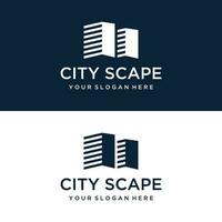 Healthy modern city skyline logo template design.Logo for business, property, building and architect. vector