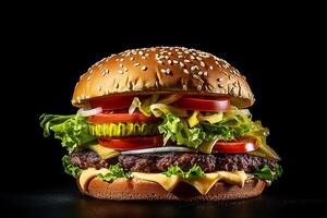 Big tasty hamburger, photo