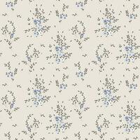 Seamless pattern, small flowers and scattered leaves. Floral rustic background, print, textile, wallpaper, vector
