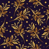 Gold Flower Pattern with Hand Drawn Style. Seamless Exotic Floral Pattern for Fashion, Wallpaper, Wrapping Paper, Background, Fabric, Textile, Apparel, and Card Design vector