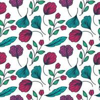 Exotic Seamless Floral Pattern with Vintage Style. Hand Drawn Flower Motif for Fashion, Wallpaper, Wrapping Paper, Background, Fabric, Textile, Apparel, and Card Design vector