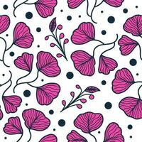 Exotic Seamless Flower Pattern with Vintage Style. Hand Drawn Floral Motif for Fashion, Wallpaper, Wrapping Paper, Background, Fabric, Textile, Apparel, and Card Design vector