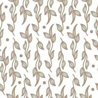 Seamless Cream Floral Pattern on White Background. Floral Motif for Fashion, Wallpaper, Wrapping Paper, Background, Fabric, Textile, Apparel, and Card Design vector