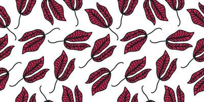 Elegant Red Flower Pattern with Hand Drawn Style. Vintage Seamless Floral Pattern for Fashion, Wallpaper, Wrapping Paper, Background, Fabric, Textile, Apparel, and Card Design vector