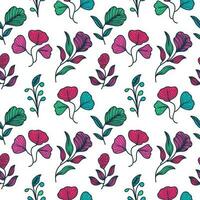 Exotic Seamless Flower Pattern with Vintage Style. Hand Drawn Floral Motif for Fashion, Wallpaper, Wrapping Paper, Background, Fabric, Textile, Apparel, and Card Design vector