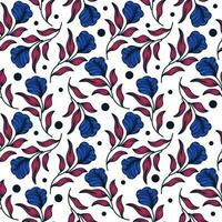 Exotic Seamless Flower Pattern with Vintage Style. Hand Drawn Floral Motif for Fashion, Wallpaper, Wrapping Paper, Background, Fabric, Textile, Apparel, and Card Design vector