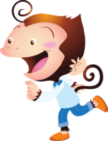 linda mono mascota dibujos animados png
