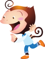 mignonne singe mascotte dessin animé png