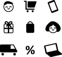 Marketplace icons, vector. vector