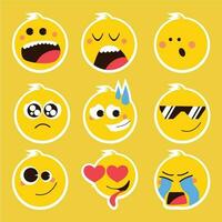 Cute Icons Sticker Label Set Collection vector