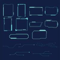 Free Vector set of futuristic tech frame vector