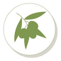 Olives on a branch. Simple logo for your design. Vector illustration.