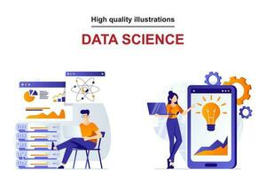 alto calidad datos Ciencias ilustración vector