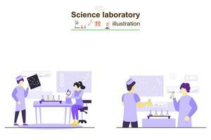 Science Laboratory Illustration Design vector