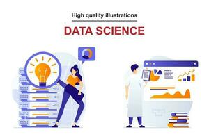 High Quality Data Science Illustration vector