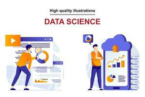 High Quality Data Science Illustration vector