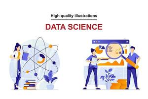 High Quality Data Science Illustration vector