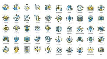 50 Ciencias icono conjunto diseño vector