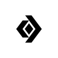 geometric rectangle arrow logo design vector isolated on white background.